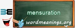 WordMeaning blackboard for mensuration